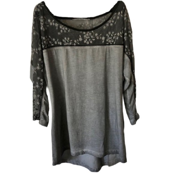 Angelsneverdie (Angels Never Die) Embroidered Tunic Tee - Gray - 2/L - Picture 3 of 10